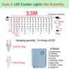 3.5m Butterfly LED Curtain Lights Christmas Garland LED String Fairy Lights For Holiday Wedding Party Home Year Decoration 220408