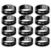12 anel de zodíaco Aries Taurus gêmeos câncer de gêmeos Virgo Libra Scorpius Sagitário Capricornus Casamento Aço inoxidável Anéis de aço adoram presentes de jóias