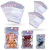 100pcs lot Resealable Plastic Retail Packaging Bags Holographic Aluminum Foil Pouch Smell Proof Bag for Food Storage5468293