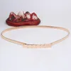 Cinture decorative da donna in metallo a molla catena in vita moda foglie fibbia cintura elastica oro designer di alta qualità
