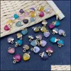 Arts And Crafts Arts Gifts Home Garden 10X14Mm Gold Edge Natural Crystal Heart Stone Charms Rose Quartz Pendants Trendy Fo Dhhtf