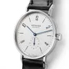 Topp nya Nomos 8mm Dial Luxury Mens Watches Independent Seconds Steel Case Leather Watch Quality Wristwatches297T