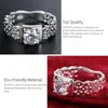 925 Sterling Silver AAA Zircon Hollow Patter Ring for Women Fashion Wedding Engagement Party Gift Charm Jewelry