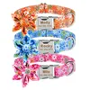 Personalized Dog Collar Nylon With Flower and Metal Buckle Small Medium Large Puppy Engraved Name Collars Pet Cat Dog Supplies 220610