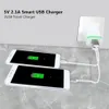 2.1A/5V Двухворновое кабельное кабель USB стеновой зарядной зарядное устройство зарядное адаптер кубик для iPhone Sumsung Мобильный телефон