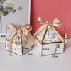 Gem Tower Bronzing Candy Small Cardboard Cart￣o de casamento Decoration Paper Box Packaging Event Party Supplies 220811
