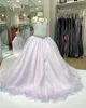 2023 Girls Pageant Dresses unicorn Plus Size Zipper Halter Neck RealPicture Beading Organza Little Girls Prom Gown Crystal AB Sto8195372