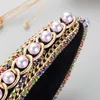 Luxury Baroque Full Diamond Pearl Svamp Headband Fashion Hair Accessoarer Kvinnors Trendiga Prom HairBand Söt Hårhål Huvudbonader