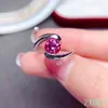 2022 EST Style Shiny Moissanite Pierścień 925 Sterling Silver 1ct White Green Różowy Czarny Kolor Kobiety Wedding Party Love Prezent