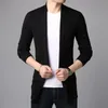 Hommes chandails hommes 2022 pull marque de mode Cardigan long mince pour ajustement pulls tricoté pardessus automne Style coréen décontracté hommes vêtements hommes