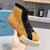 Rad Nylon Designer Damen Schuhe 2022 Baumwolle Canvas High-Top Sneakers mit korrektem Box Gummi Dreieck Logo Kausalschuh