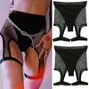 Sexy Womens Fish Net Shorts Mesh Black Hoge taille Hollow Out Skinny See Through Garter Belt Holder Short Dance