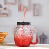 Wholesale 16oz 500ml Colorful Crystal Diamond Glass Other Drinkware Drinking Cup with Cap Straws by sea BBB15449