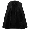 Inverno Lungo Cappotto di Lana Uomo Spessore Caldo Pile Giacche Casual Slim Fit Collo di Pelliccia Peacoat Giacca A Vento Soprabito di Lana Trench1 T220810