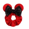 Haarzubehör Pailletten Bogen Elastizbänder Velvet Kids Girl Scrunchies Maus Ohren Binde Gummi -Baby Accessoireshaar