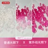 100400800pcs UV Sensitive Love Mixed ColorChanged Flower Kawaii Resin Peach Heart Nail Parts 220705