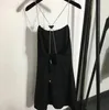 Triângulo Cadeia de verão Vestido de esteira fria solta Saias sexy Saias de moda vestidos sem mangas