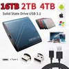 Bellek Kartı Okuyucuları 4TB 2TB Harici SSD 1TB 500GB Mobil Katı Hal Sabit Sürücüsü USB 3.1 TYPC-C Taşınabilir Drivememory