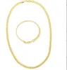 18K -kedjor 5 mm gula kantgränsmans halsband och kedjor Cubana 20 "Kvinnors halsband
