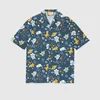 Роскошные дизайнерские рубашки Мужские модные геометрические принципы для боулинга рубашка Hawaii цветочные повседневные рубашки Мужчина Slim Fit Short Flye Press Ts6710391
