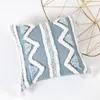 Blue Geometric Tufted Pillowcase with Long Waist Pillowcase Bedroom Sofa Double Pillow Baby Pillows Cute Pillow 30x100cm 220402