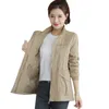 Kvinnor Windbreaker Autumn Korean Wild Standcollar Slim Short Jacka Female Student Windbreaker Coat Khaki Foder Topps 220804
