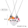 Pendant Necklaces 2Pcs/Set Cute Litter Kids Chain Friends Necklace BFF Friendship Children's Jewelry Gift For GirlsPendant