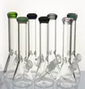 12 인치 비커 봉 물 담뱃대 사용 가능 유리 물 파이프 10 색 18mm 공동 Dab Oil Rig Hookah Heady Recycler Beaker Downstem Bowl Banger