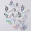 12pcs/Lot 3D Hollow Butterfly Wall Sticker 3 أحجام الفراشات الفضية الذهب الوردي