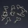 Klapety 10pcs DIY Metal Heart Blak klasyczny kluczowy łańcuch pierścienia klipsy obrotowe homara zapięcie na krawędzi biżuteria