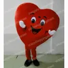 Halloween Red Heart Mascot Costume de alta qualidade Cartoon Tema Personagem Adultos Tamanho de Carnaval de Natal Roupa ao ar livre