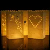 510Pcs Romantic Hollow Out Paper Lantern Heart Tea Light Holder Candle Bag For Valentine Party Out Door Wedding Decoration 220527