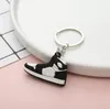 Keychains Lanyards 6 Colors Designer Mini Silicone Sneakers Men Women Kids Key Ring Gift Shoes Keychain Handbag Chain Basketball Shoe Holder Bulk Price