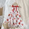 Filles Mignon Imprimer Sling Robe Fleur Fille Robes Coréenne Bébé Vêtements 2 Ans Bébé Fille Vêtements Enfants Robes pour Fille G220518