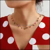 Chokers Necklaces Pendants Jewelry Fashion Simple Clavicle Necklace Choker Personality Geometric Bone Chain Stitching Drop Delivery 2021 W
