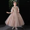 Flickans klänningar high end värd födelsedagsprinsessklänning