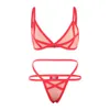 Sexy zwempak bralette gaas lingerie set cup draad gratis ondergoed vrouwen bh porno erotische bikini's 2022