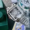 Drop-Golg Mens Horloges Square Skeleton 39mm maat Watch All roestvrij staal Casual Business Quartz PolsWatch202T