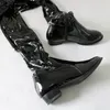 SORBERN personalizado botas unisex terno completo com luvas baixo salto quadrado rodada dedo do pé elástico