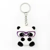 Panda Keychains PVC Silicon Cartoon Schlüsselbund Anhänger kreativer Geschenk Key Chain Keyring 6 Stile