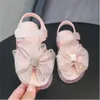 Mode Bows Filles Sandales Bout Ouvert Dames Enfants Jelly Sole Princesse Chaussures Sandales D'été Fond Mou Antidérapant Fille Strass Chaussures