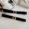 Belts Elastic Wide Waist Belt Metal Buckle Ladies Dress Solid Color Black Women BeltsBelts