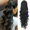 5 Färg 20 "Ny Long Curly DString Ponytail Wig Curly Clip Hair Extension