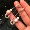 Ontworpen lente Nieuwe Dange Oorstudies Volledige diamanten Parel Pin oorbellen Creatief Design Elegant Temperament Lady Earring Luxe sieraden