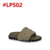 2024 Zomer plat comfort Mule Designer Slippers Women Slides Sandalen Embosed Technical Textile Nylon Brwon Flower Leer met doos en stofzak 36-42 #LPS01