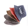 Beretten Vintage gewassen katoenbekken emmer hoed met logo unisex outdoor casual visserij visser hoeden doe -het -zelf aangepaste capsberets