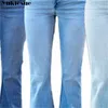 Voorjaar 2022 Moda feminina Hoge Taille Vrouwen wijde Pijpen jeans skinny flare vrouw jeans capri broek jeans jeans broek l220726