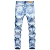 2021 Новая мода дизайн причинно-джинсовые брюки плюс размер 42 тощих мужчин синие джинсы панталон Homme G220415