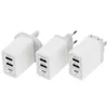 36W chargeurs rapides rapides QC3.0 EU US UK Plug USB Type C PD chargeur mural de voyage adaptateur secteur 3 ports pour téléphones mobiles