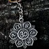 Keychains mandala om yoga lotus flor natural shellhain size 1.2 "Keychains fei22